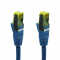 IT-BUDGET Vollkupfer Premium Patchkabel - Cat.6A mit Cat.7 Rohkabel - 600 MHz - halogenfrei - PoE+ - 10GBit - blau - 1,5 m