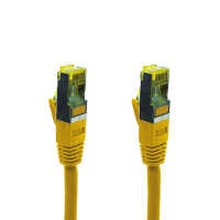 IT-BUDGET Vollkupfer Premium Patchkabel - Cat.6A mit Cat.7 Rohkabel - 600 MHz - halogenfrei - PoE+ - 10GBit - gelb - 3 m