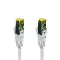 IT-BUDGET Vollkupfer Premium Patchkabel - Cat.6A mit Cat.7 Rohkabel - 600 MHz - halogenfrei - PoE+ - 10GBit - weiß - 10 m