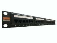 IT-BUDGET 19" Patchpanel - 24 Port - Cat.6 - 250MHz - ungeschirmt - 1 HE - schwarz