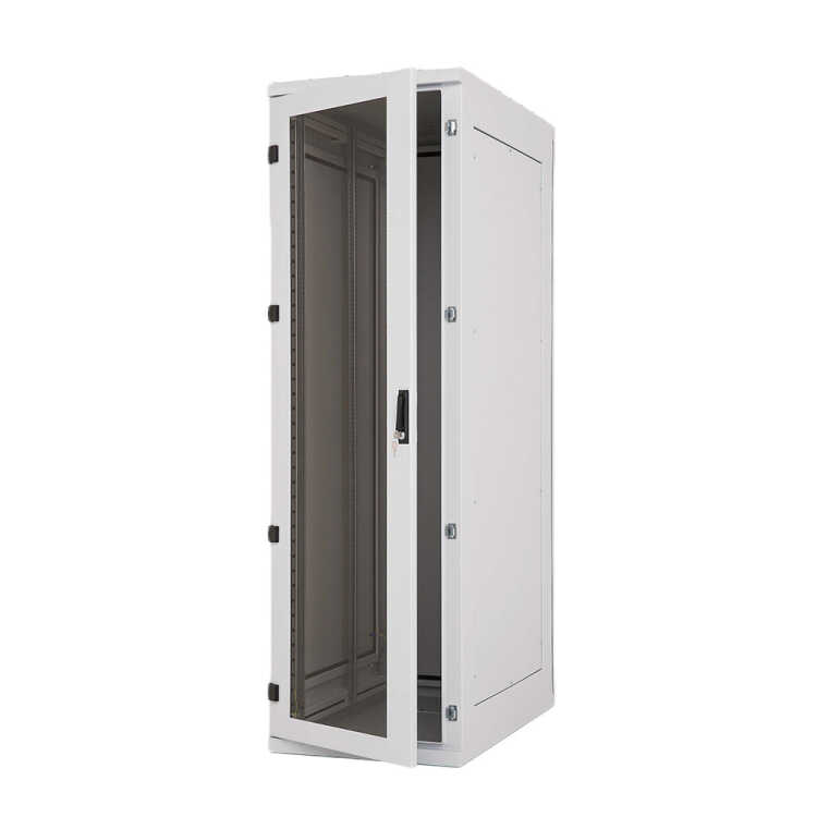 19"-Netzwerkschrank RIE von TRITON - Schutzgrad IP54 - 42 HE - BxT 600 x 600 mm - Sichttür - RückWand - lichtgrau