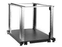 19"-Serverschrank LWK - 12 HE - 800 mm Tiefe - perforierte Türen - schwarz