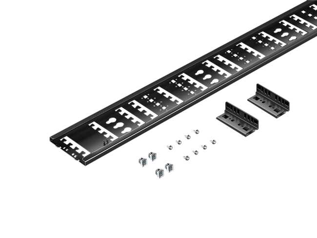 Kabeltrasse für vertikale Kabelführung oder PDUs in VX IT von RITTAL mit Aussenhöhe 2200 mm - Breite 145 mm - schwarz