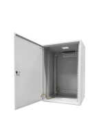 19"-Netzwerkschrank SJB - 18 HE - BxT 600x600 mm - Vollblechtür - Rückwand - lichtgrau