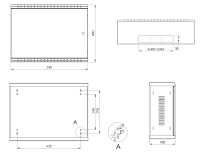 19"-Wandverteiler - platzsparender 3 HE tiefenvariabler Vertikal-Einbau - Tiefe 180 mm - Einbautiefe bis 300 mm - schwarz