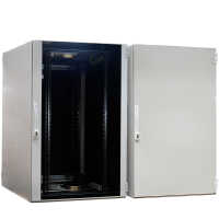 Schallgedämmter 19"-Serverschrank VX IT Rack RITTAL - bis 85% silenced - 24 HE - BxT 800x800 mm - Sicht-/Vollblechtür - lichtgrau