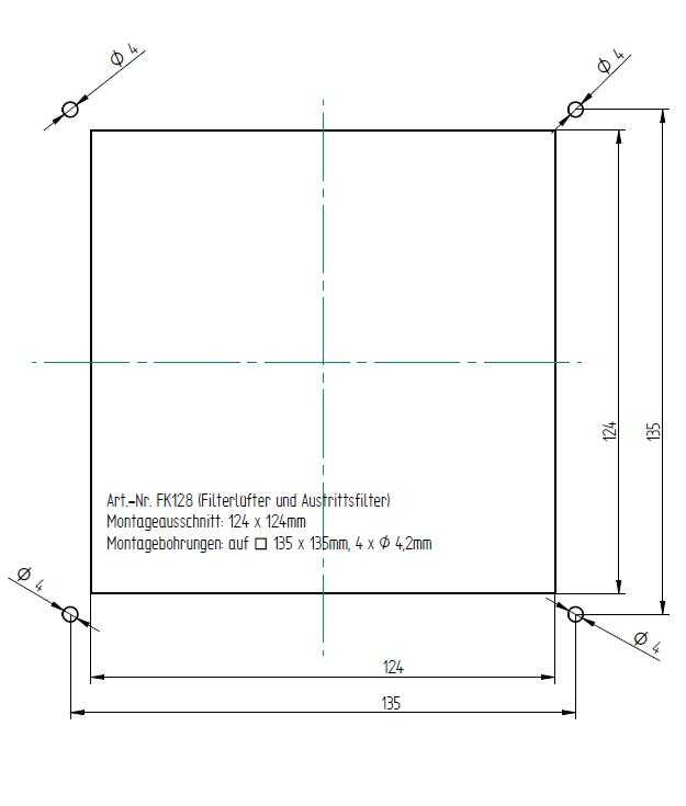 Austrittsfilter / Eintrittsfilter - 120x120 - inkl. Filtermatte - Snap-in Montage