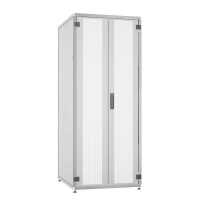 19"-Serverschrank SZB IT - 42 HE - 800 x 1000 mm - perforierte Doppeltüren vorne und hinten - lichtgrau