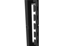 1 Paar vertikale Kabelkanäle mit Deckel und Snap-lock System - Stahlblech - 42 HE - schwarz
