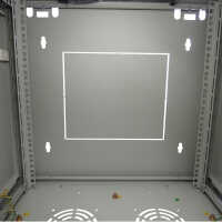 19"-Netzwerkschrank - 9 HE - BxT 570 x 450 mm - Sichttür - Seiten abnehmbar - Wand- + Standmontage - lichtgrau