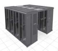 Kaltgang-Warmgang-Einhausung Data Box - 2 Reihen á 4 Serverschränke SZB IT - 42 HE - 600 x 1200 mm - perf. Türen - schwarz