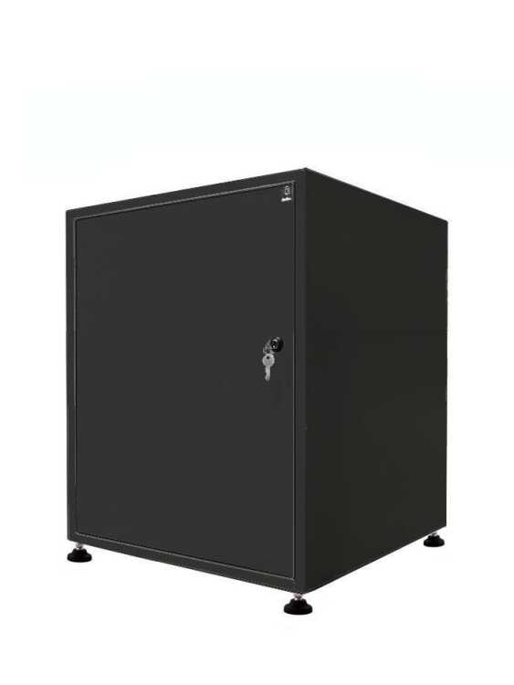 19"-Netzwerkschrank SJB - 10 HE - BxT 600x600 mm - Vollblechtür - Rückwand - schwarz