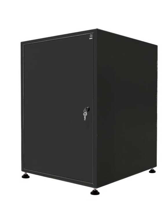 19"-Serverschrank SJB - 18 HE - BxT 600x800 mm - Vollblechtür - Rückwand - schwarz