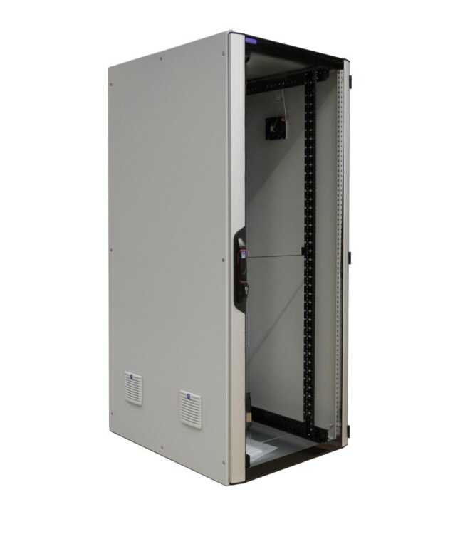 19"-Serverschrank VX IT RITTAL resistered - Staub-/Wasserschutz IP54 - 3 Aktiv-Lüfter - 42 HE - BxT 800x800 mm - Sicht-/Vollblechtür - lichtgrau