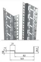 19"-Serverschrank SZB IT - 42 HE - 800 x 800 mm - perforierte Fronttür - perforierte, geteilte Doppel-Rücktür - lichtgrau