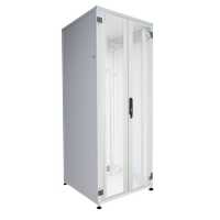 19"-Serverschrank SZB IT - 42 HE - 800 x 800 mm - perforierte Fronttür - perforierte, geteilte Doppel-Rücktür - lichtgrau