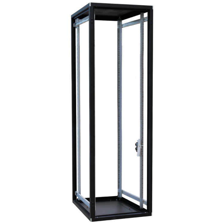 Offener 19"-Schrank - 42 HE - 600 x 600 mm - 4 Montageschienen - 1000 kg Traglast - schwarz - konfigurierbar