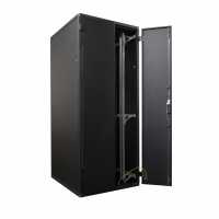 19"-Netzwerkschrank SZB IT - 42 HE - 800 x 800 mm - geteilte Doppel-Vollblechtüren vorne und hinten - schwarz