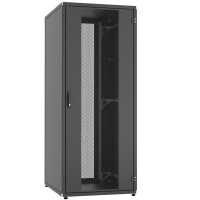 19"-Serverschrank SZB IT - 42 HE - 800 x 1000 mm - Sichttür - perforierte Rücktür - schwarz