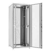 19"-Serverschrank SZB IT - 42 HE - 800 x 1200 mm - Sichttür - Vollblechrücktür inkl. 3 HE Kabeleinlassmodul - schwarz