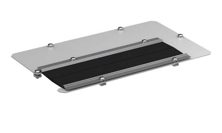 Abdeckplatte für SZB/Silence Rack Dach-/Boden - mit Kabeleinlass - klein - 380x210 mm - lichtgrau