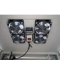 19"-Serverschrank SRK von IT-BUDGET - Komplettset - 42 HE - BxT 800x1000 mm - Sicht-/Vollblechtür - 4 Aktiv-Lüfter - montiert - lichtgrau