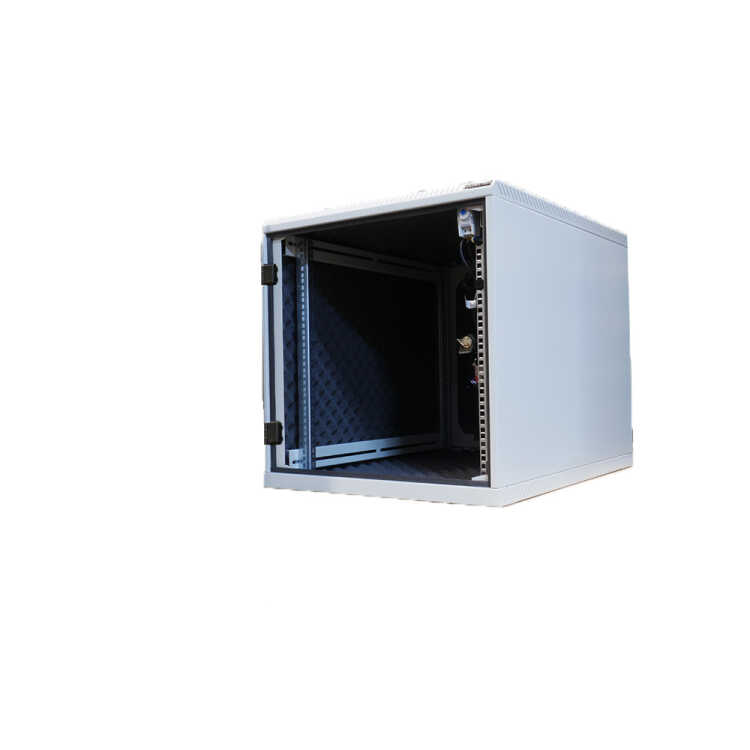 Kleiner schallgedämmter 19-Serverschrank RCA von TRITON - 12 HE - 600x800 mm - 2 Lüfter - lichtgrau