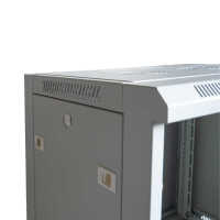 19"-Netzwerkschrank SWA von IT-BUDGET - 4 HE - BxT 570 x 350 mm - Sichttür - Seiten abnehmbar - Wand- + Standmontage - lichtgrau