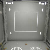 19"-Netzwerkschrank SWA von IT-BUDGET - 12 HE - BxT 570 x 600 mm - Sichttür - Seiten abnehmbar - Wand- + Standmontage - lichtgrau