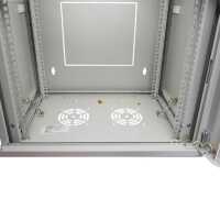 19"-Netzwerkschrank SWA von IT-BUDGET - 12 HE - BxT 570 x 600 mm - Sichttür - Seiten abnehmbar - Wand- + Standmontage - lichtgrau