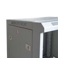 19"-Netzwerkschrank SWA von IT-BUDGET - 12 HE - BxT 570 x 600 mm - Sichttür - Seiten abnehmbar - Wand- + Standmontage - lichtgrau