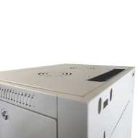 19"-Netzwerkschrank SWA von IT-BUDGET - 12 HE - BxT 570 x 600 mm - Sichttür - Seiten abnehmbar - Wand- + Standmontage - lichtgrau