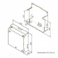 19"-Wandnetzwerkschrank - platzsparender vertikaler 19"-Einbau - 3 HE+2 HE - lichtgrau