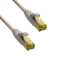 IT-BUDGET Vollkupfer Premium Patchkabel - Super Flex TPE - Cat.6A - mit Cat.7 Rohkabel - 600 MHz - halogenfrei - PoE+ - 10GBit - grau - 0,15 m