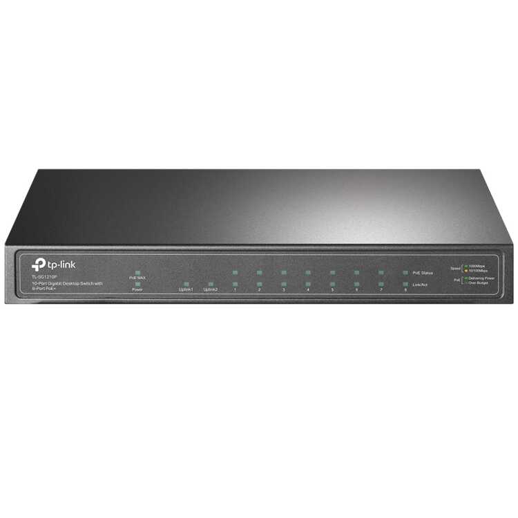 TP-Link TL-SG1210P - 10-Port Gigabit - 8 x PoE+ - Desktop Switch - unmanaged