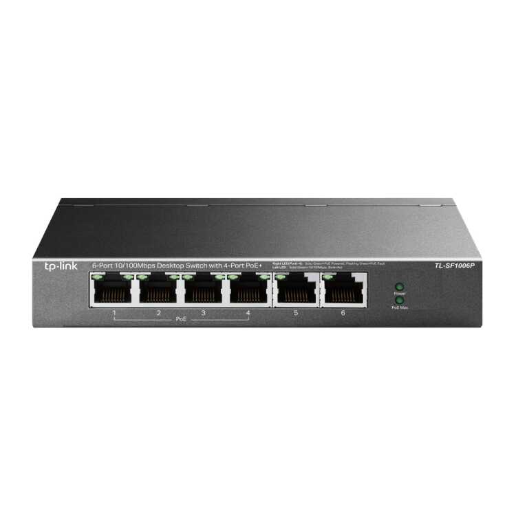 TP-Link TL-SF1006P - 6-Port 10/100Mbps - 4 x PoE+ Switch - unmanaged
