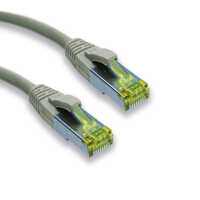 IT-BUDGET Vollkupfer Premium Patchkabel - Super Flex TPE - Cat.6A - mit Cat.7 Rohkabel - 600 MHz - halogenfrei - PoE+ - 10GBit - grau - 2 m