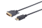 Displayportkabel-Displayport Stecker 20p auf DVI 24+1 Stecker - vergoldete Kontakte - 1m -  schwarz