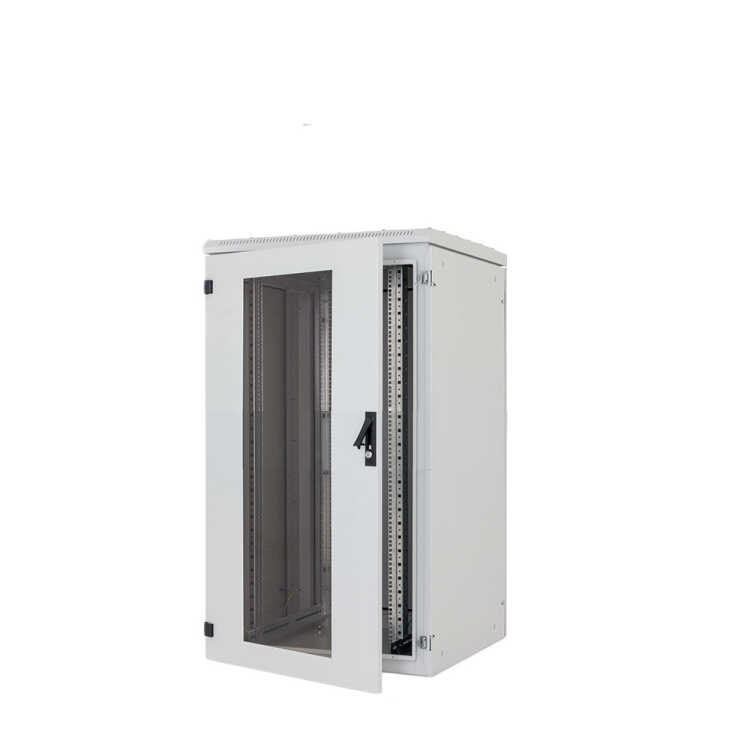 19"-Serverschrank/Netzwerkschrank RIE von TRITON - Schutzgrad IP54 - 27 HE - BxT 800 x 800 mm - Sichttür - RückWand - lichtgrau