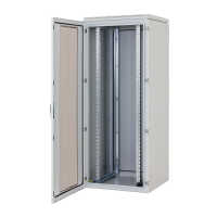 19"-Serverschrank/Netzwerkschrank RIE von TRITON - Schutzgrad IP54 - 27 HE - BxT 800 x 800 mm - Sichttür - RückWand - lichtgrau