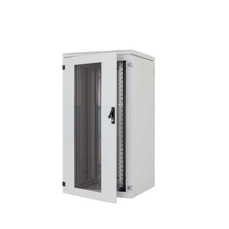 19"-Serverschrank/Netzwerkschrank RIE von TRITON - Schutzgrad IP54 - 32 HE - BxT 800 x 800 mm - Sichttür - Rückwand - lichtgrau