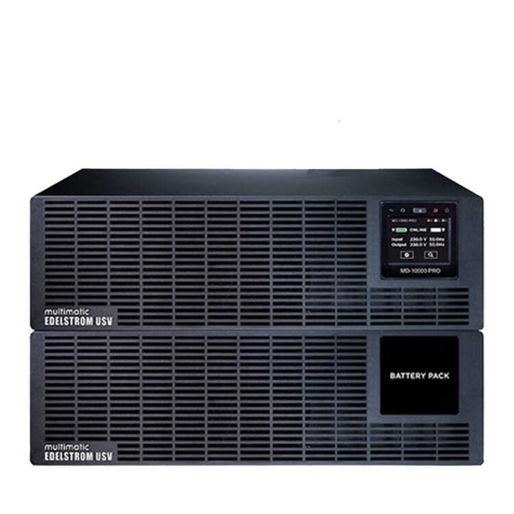 USV-Anlage von multimatic Edelstrom -  MD 6000VA PRO mit 11 Min. Überbrückungszeit (80% Last) - 19"-Variante - schwarz