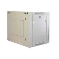 19"-Netzwerkschrank SWA von IT-BUDGET - 4 HE - BxT 570 x 450 mm - Sichttür - Seiten abnehmbar - Wand- + Standmontage - lichtgrau