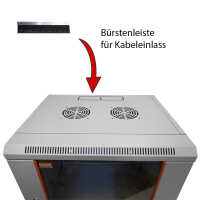 19"-Netzwerkschrank SWA von IT-BUDGET - 4 HE - BxT 570 x 450 mm - Sichttür - Seiten abnehmbar - Wand- + Standmontage - lichtgrau