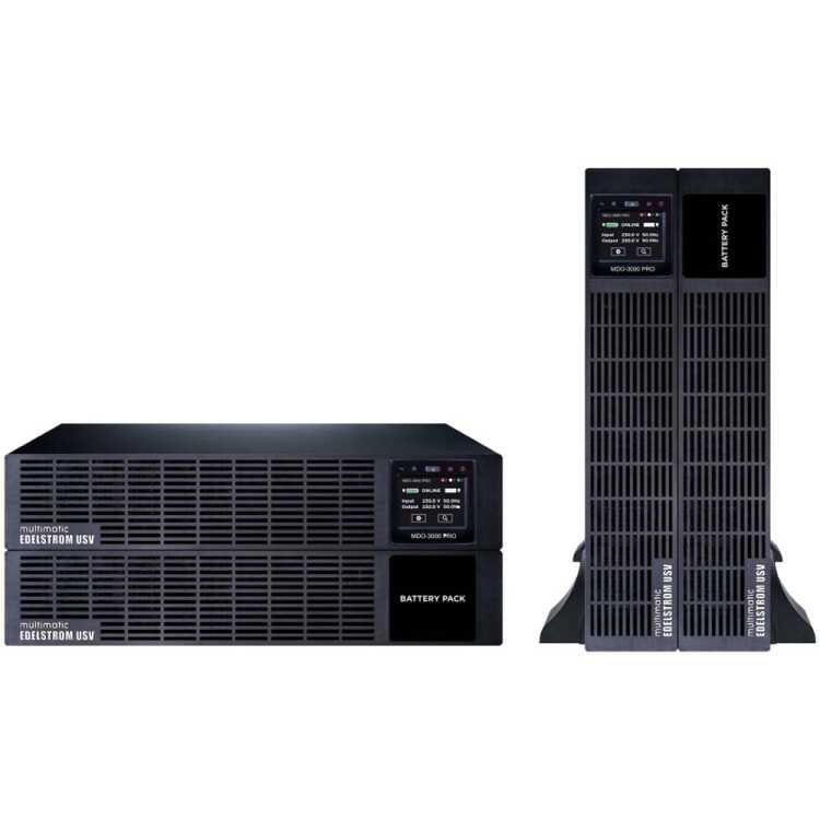 USV-Anlage von multimatic Edelstrom  - MDO 3000PRO5 VA mit 6 Min. Überbrückungszeit (80% Last) - schwarz