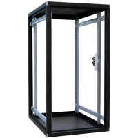 Offener 19"-Schrank - 24 HE - 600 x 600 mm - 4 Montageschienen - 1000 kg Traglast - schwarz - konfigurierbar