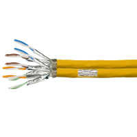 Cat.7A Duplex Verlegekabel - 1200 MHz - S/FTP - gelb -100 m