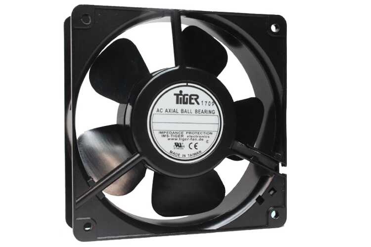 Axial-Lüfter - 230 V AC - 120x120x38mm - Kugellager - 156 m³/h Luftdurchsatz - 46 dB(A)