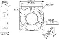 Axial-Lüfter - 230 V AC - 120x120x38mm - Kugellager...