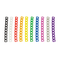 Kodierungsringe/Kabelmarker für Patchkabel - Markierung Zahlen 0 bis 9 - 10 unterschiedliche Farben - 100 Stück